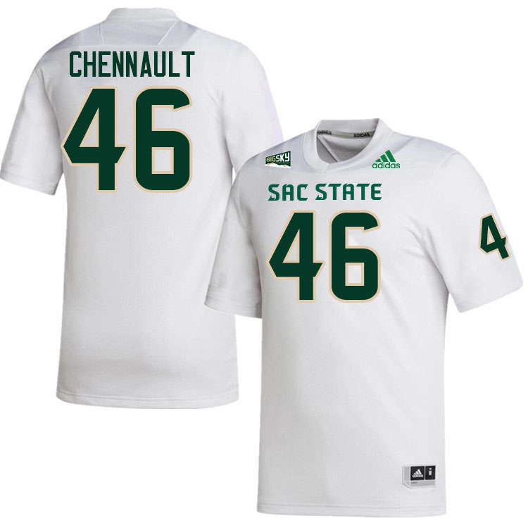 Sacramento State Hornets #46 Caleb Chennault College Football Jerseys Stitched-White